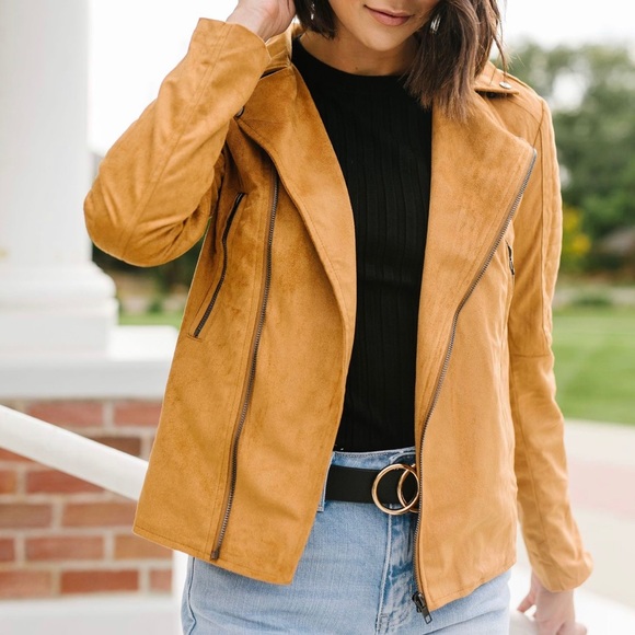 Dash of Pink Jackets & Blazers - Vegan Suede Moto Rider Jacket